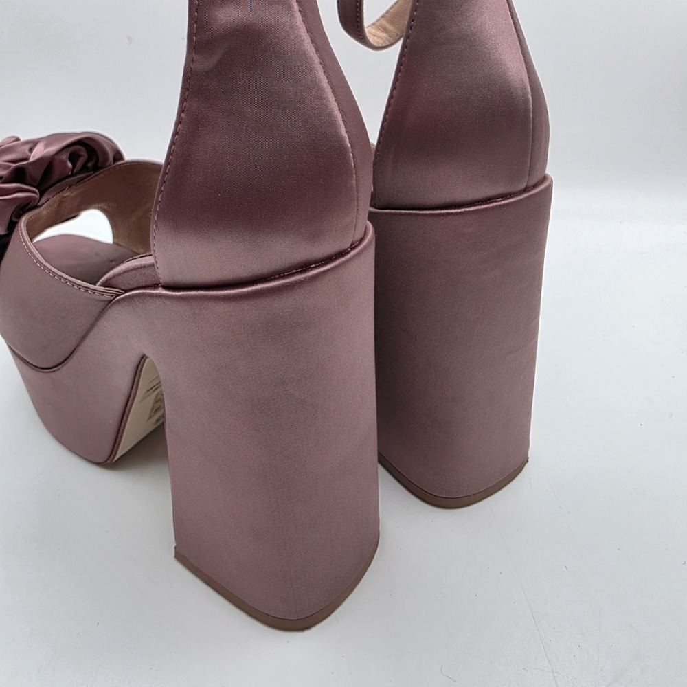 Jeffrey Campbell On My Way Platform Dark Lilac Satin Rosette Heels Womens 9.5 - Picture 5 of 8